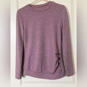 SHEIN Lavender Long Sleeve Top with Side Buttons